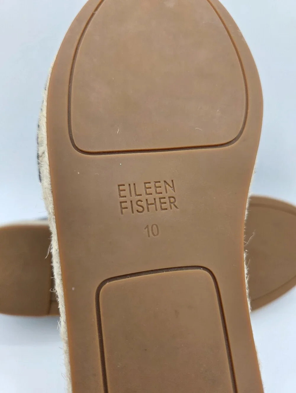Eileen Fisher Black Leather Espadrilles Flats Size 10 Slip‎ On